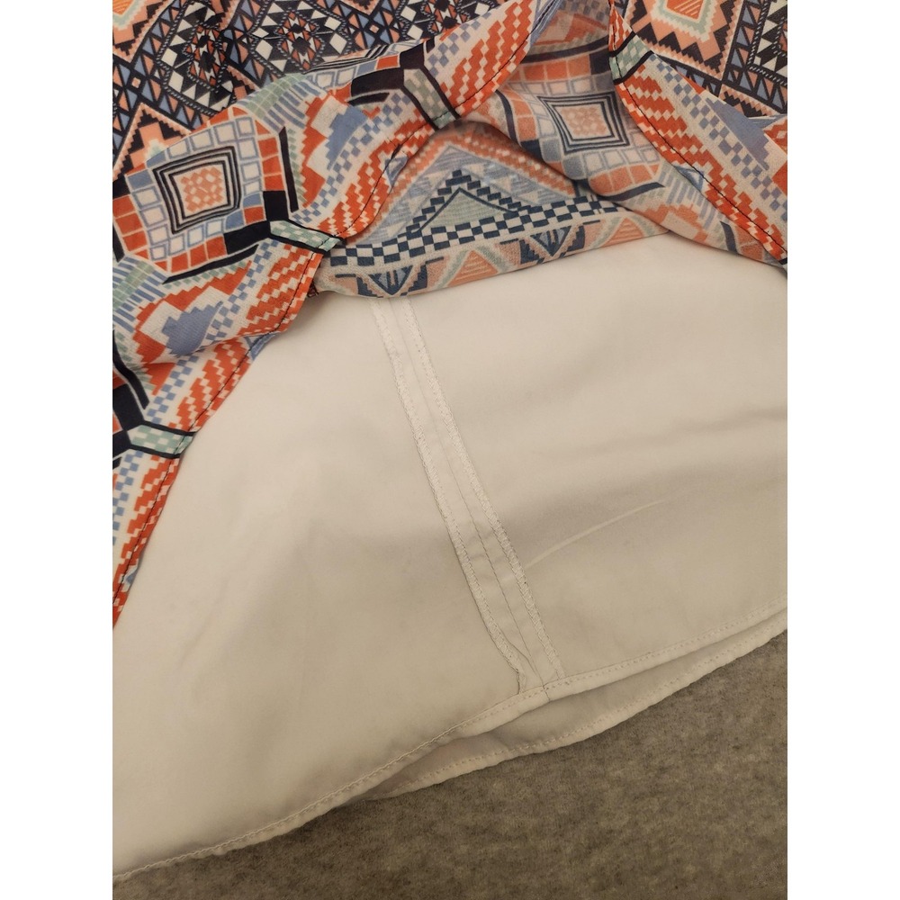 Marmellata Dress Girls 14 Blue Orange Geometric‎ Print Long Sleeve Lined A-Line - Picture 12 of 15